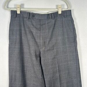 Brooks Brothers 346 Men's 34x32 Gray Plaid 100% Wool Pants